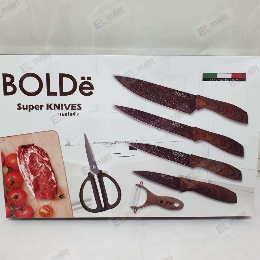 Marbella Pisau Dapur Set Gunting Peeler 6pc BOLDE Super Knives