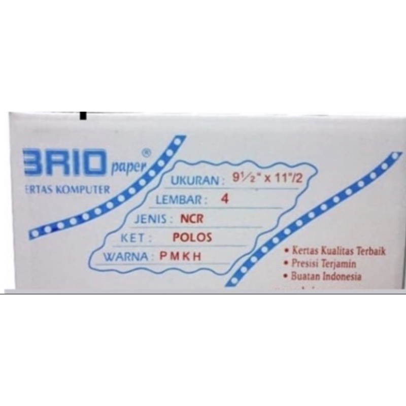 

Kertas komputer murah Brio 9,5”x11” K4 / countinous form murah Brio K4