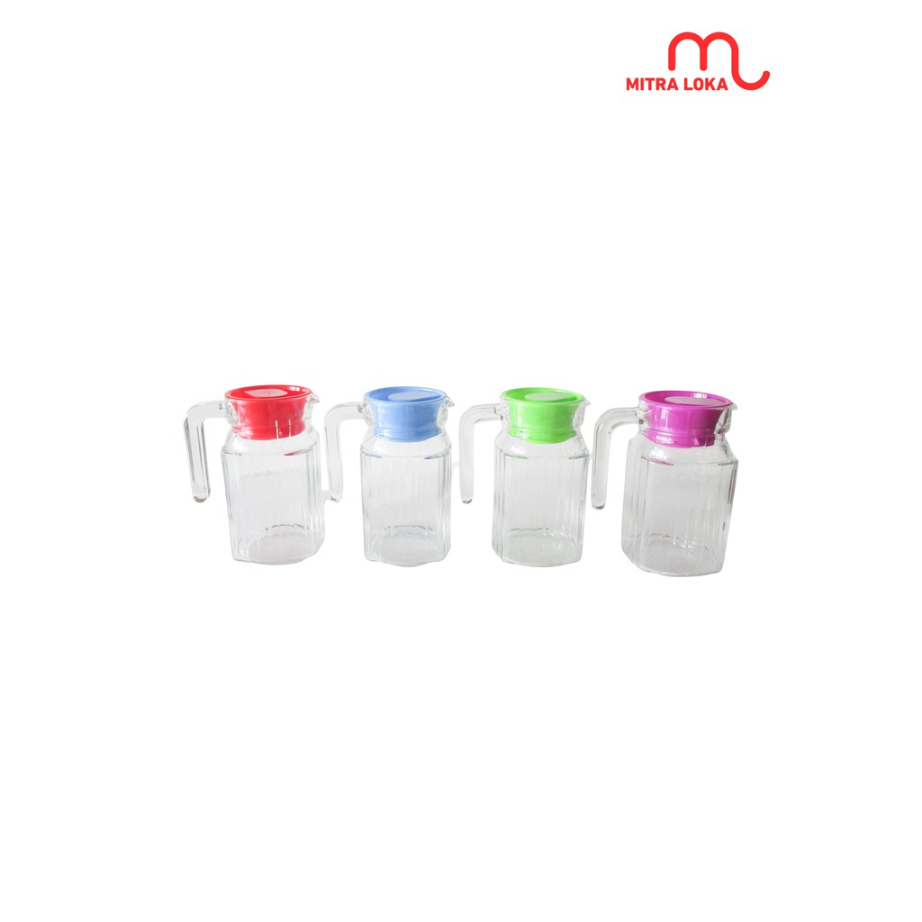 Mitra Loka Pitcher Kopi Teko Kaca 600mL Set 3 Gelas Kaca 3Pieces Water Jug Beling Set Cangkir Gelas 