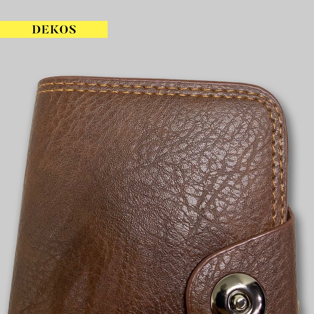 Dompet Kulit Pria Dekos - Lipat Dompet Kulit Men Fashion Leather Wallet