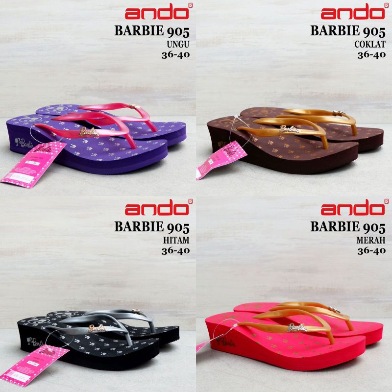 SANDAL ANDO BARBIE 905 - SANDAL JEPIT ANDO WANITA WEDGES - SANDAL JEPIT BARBIE
