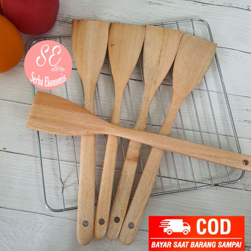 Silvertech Set Mahoni 5 in 1 Set Spatula Kayu Set Masak Kayu Mahoni By Serba Ekonomis