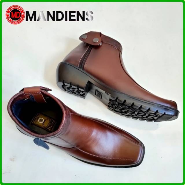 MANDIENS - Sepatu Boots Kulit Asli Medali K164.CKLT - Sepatu Kulit Pdh Tni Polri Jenggel Koboi - Sepatui Satpasm Security