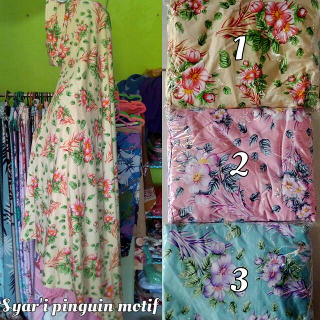 hijab kerudung jilbab khimar bergo motif bunga