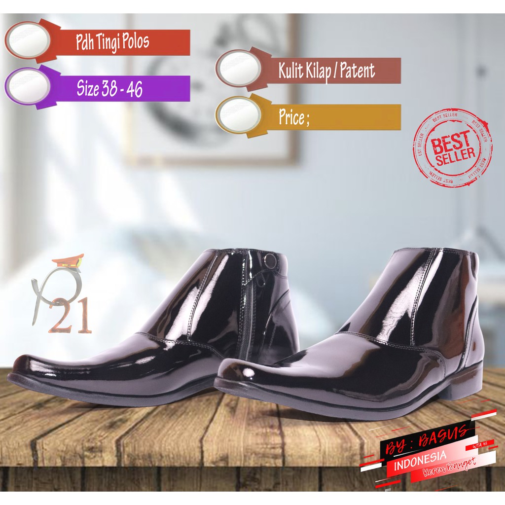 PDH TINGGI POLOS / SEPATU PRIA / P21