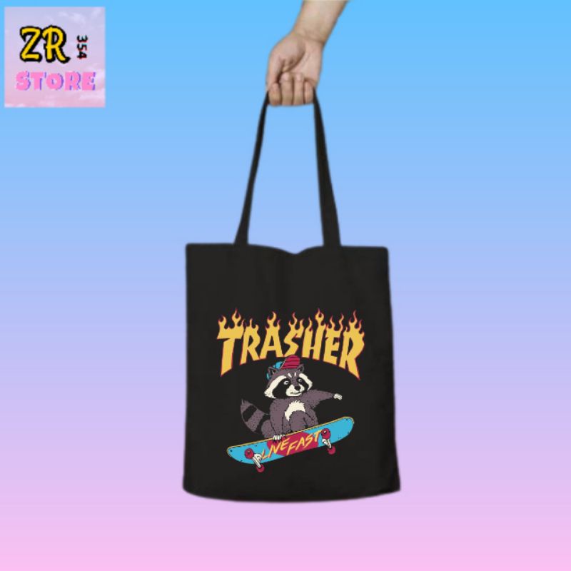 tote bag TRASHER MAGAZINE SKATEBOARD / tote bag resleting / tote bag pria / tote bag wanita / tas to