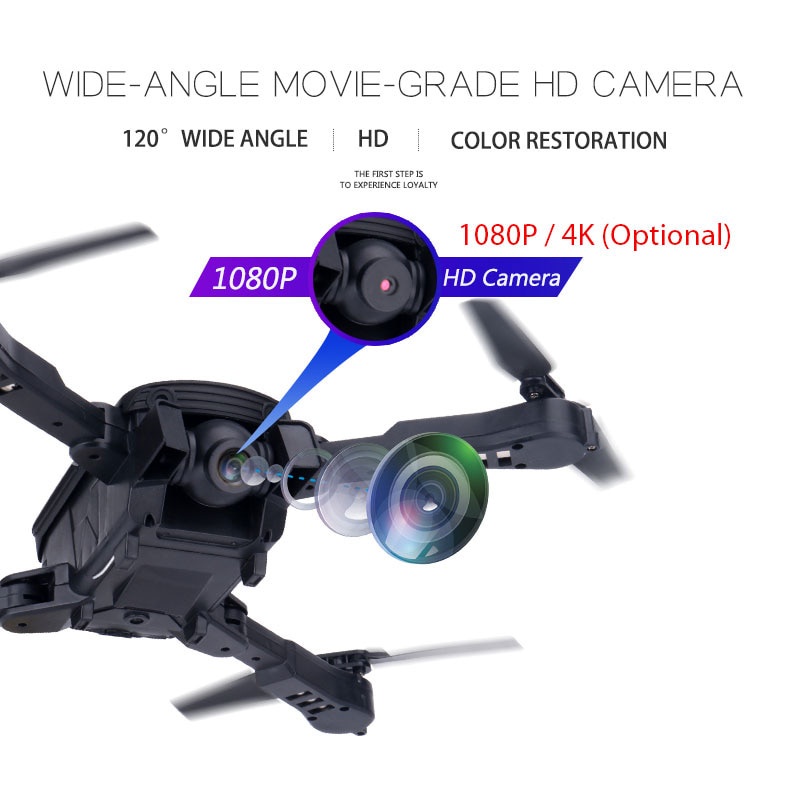 ZWN Falcon Quadcopter Drone R8 WiFi FPV Dual Camera 1080p - 1808 HITAM