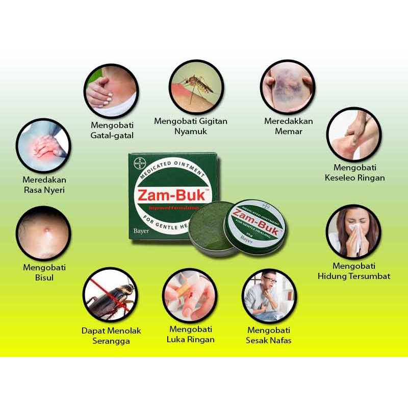 ZAMBUK ORIGINAL BAYER-ASLI SALEP ZAM-BUK Salep Memar-Zam-buk thailand-ORIGINAL ZAMBUK BAYER CREAM SA