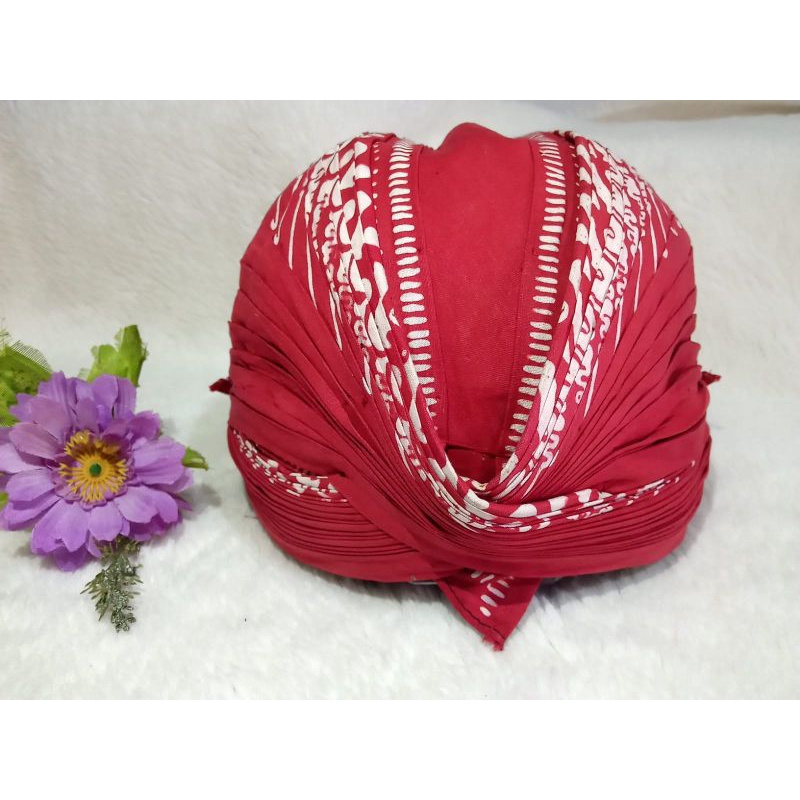 Blangkon Adat Jogja Warna MERAH Alusan Keren