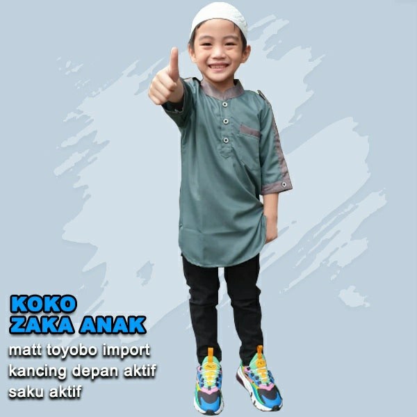 KOKO ZAKA ANAK (4 SIZE) 4 - 11 Tahun, BAJU KOKO ANAK, BAJU ANAK, KOKO ZAKA ANAK TOYOBO