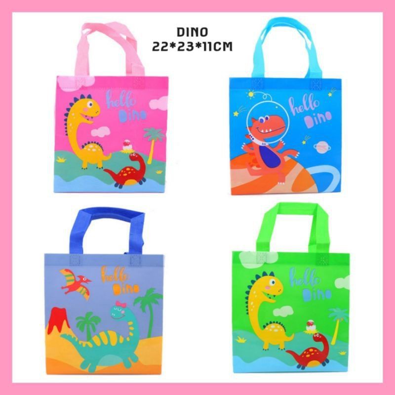 TAS SOUVENIR ULTAH ANAK LUCU GODDIE BAG ULTAH ANAK TEMA DINO| MERMAID| UNICORN/JUNGLE