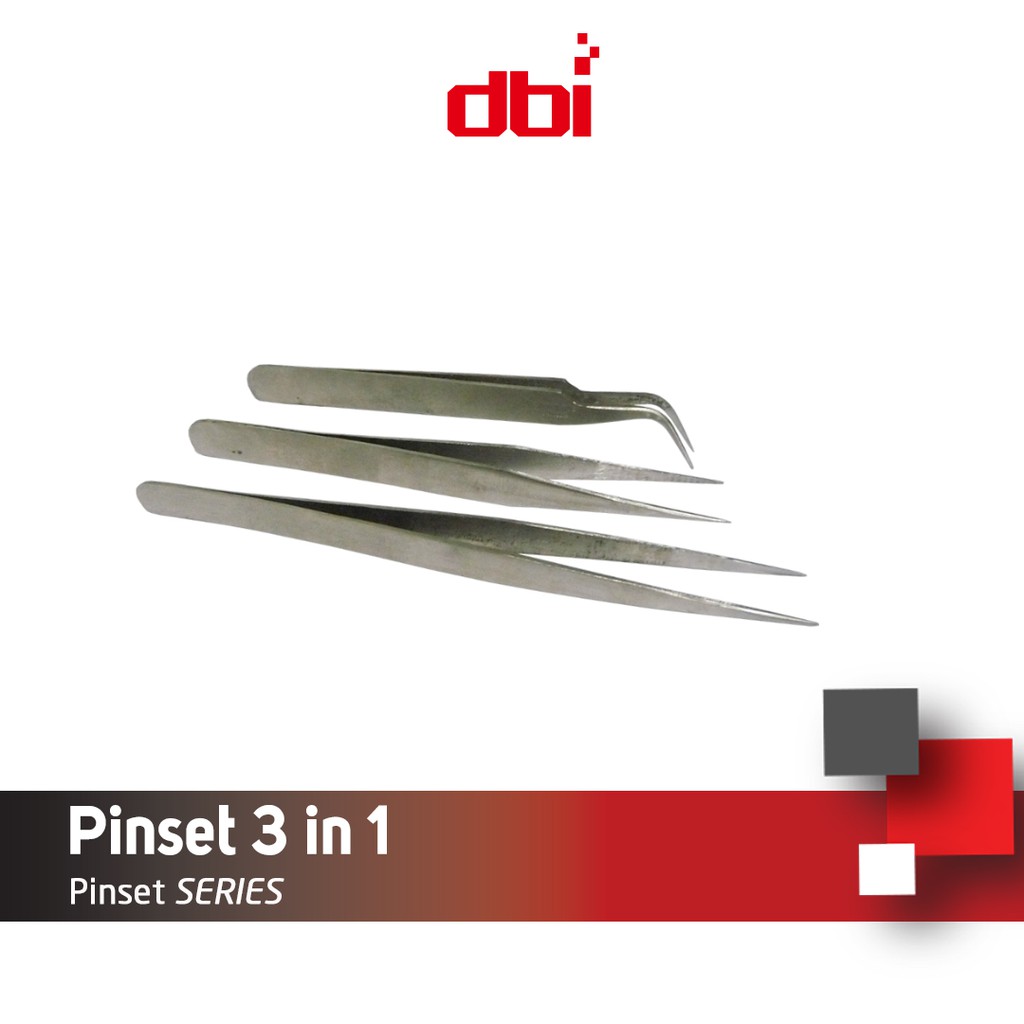 Pinset 3in1 CELLKIT Pinset Servis HP Pinset Anatomi Kedoketeran Medis (Bengkok, Lurus, Ujung Tumpul) Stainless