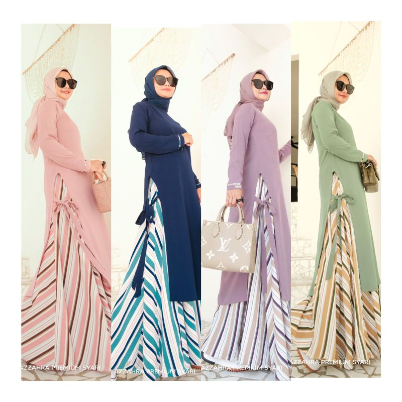 Laiqa set (Tunik&Rok) by Azzahra Premium Syarii
