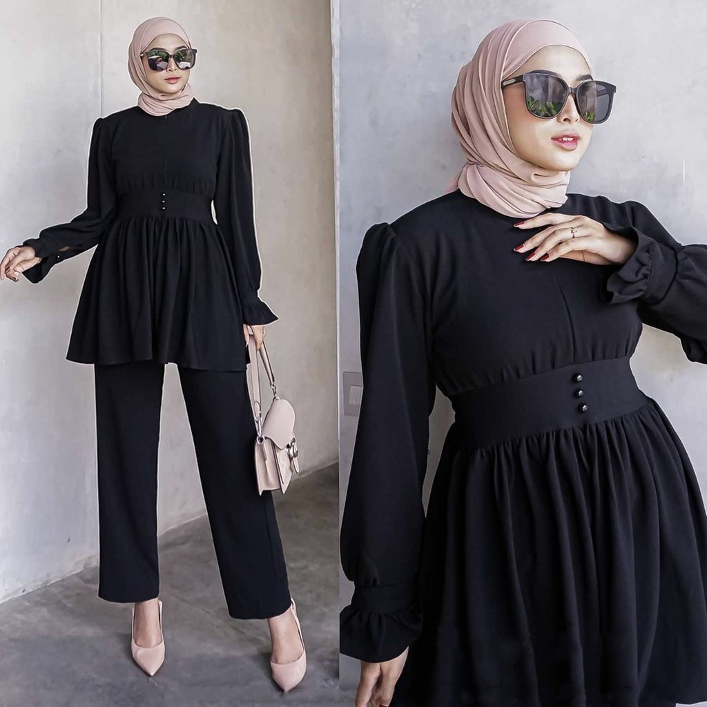 Rassi One Set Setelan Baju Muslim Wollycrepe Fashion Wanita Terlaris