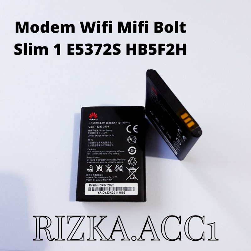 Baterai Batre Modem Wifi Mifi Bolt Slim 1 E5372 E5372S Model HB5F2H Battery Batrai Hp