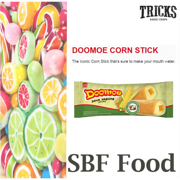 

Waffer Doomoe Stick Jagung Rasa Kelapa Bakar- 1 Kantong isi 20 Pack- 100% Lezat