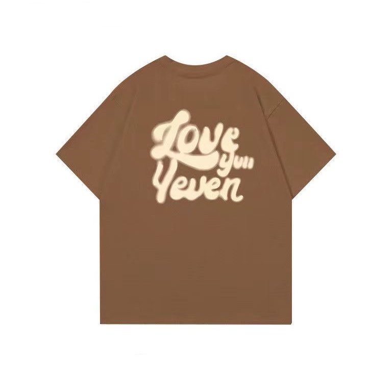 Brown original oversize kekinian korean style longgar kaos atasan wanita cowo/cewe (Love you yeven)