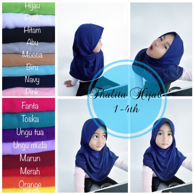 Thalita hijab anak perempuan bahan kaos katun seperti kerudung jilbab afrakids ya moms nablfashion