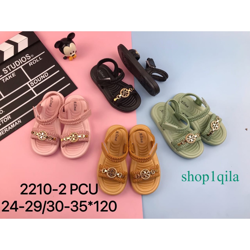 Sandal Sepatu Jelly Anak Perempuan Import Tali Belakang Alina 2210-2 size 24-35/sandal gunung anak perempuan imut lucu dan trendy