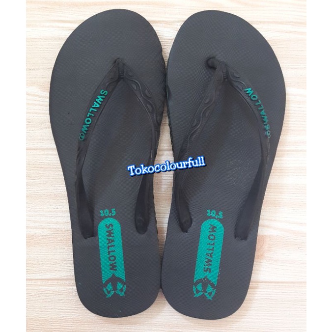 Sandal Jepit Swallow Hitam/Sendal Jepit Black Pearl F02 wanita /swallow female