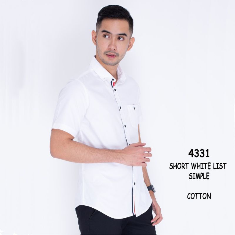 Kemeja Pria Lengan Pendek Warna Polos Slimfit