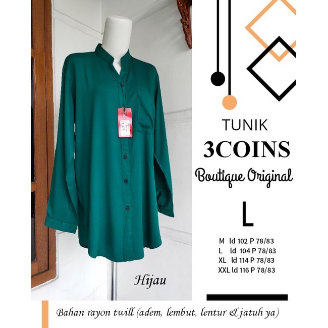 Tunik Three Coins rayon twill murah original