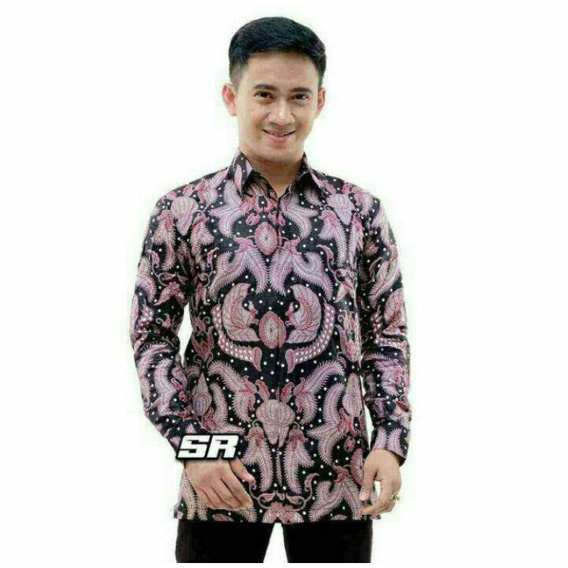 Baju batik kemeja lengan panjang/kemeja batik pria moderen dan terlaris