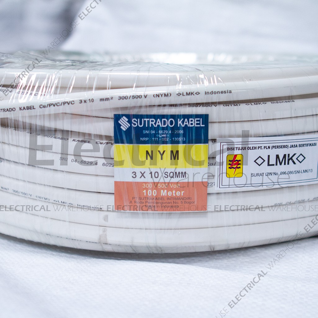 Kabel Listrik NYM 3x10mm2 SUTRADO ( 3x10mm 3x10 mm 3 X 10 mm2 )