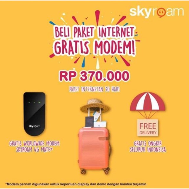 Free Modem + Internet Truly Unlimited 1 bulan Sky Roam Sinyal Anti Lelet