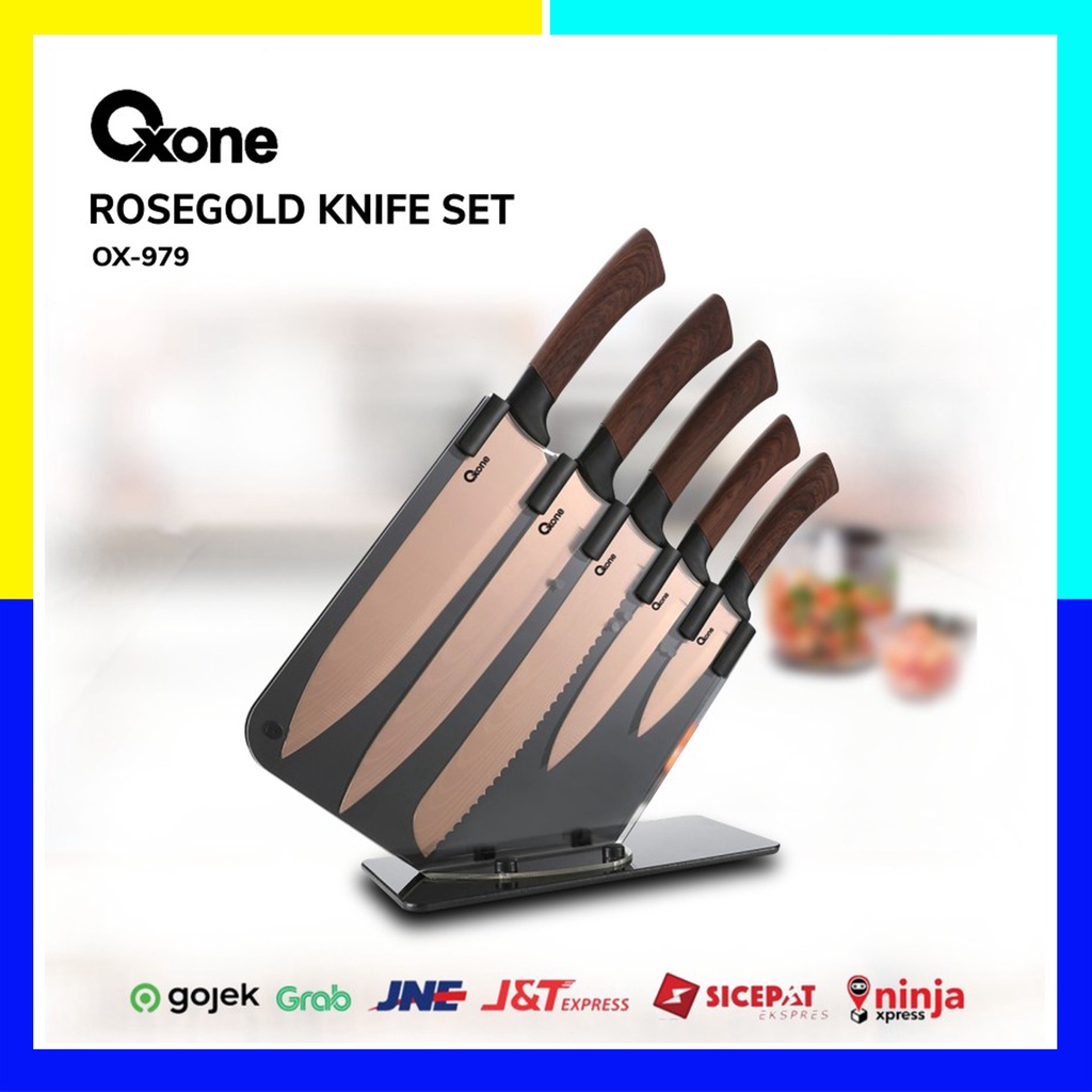 PISAU DAPUR OXONE OX-979 5 PCS ROSEGOLD KNIFE SET