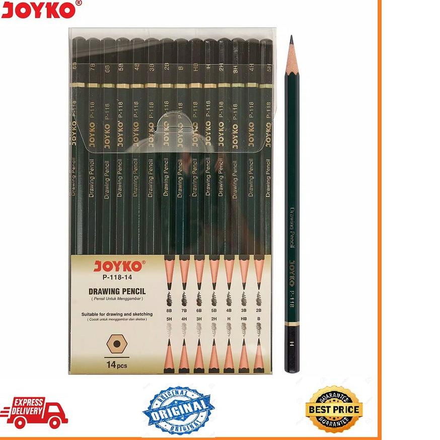 

Import Terbaik DRAWING PENCIL / PENSIL MENGGAMBAR JOYKO P-118-14 1 Set 14 Pcs