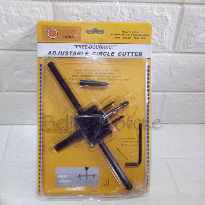 

Mata Bor Kayu Hole Saw Jangka / Adjustable Circle Hole Cutter 30-200Mm