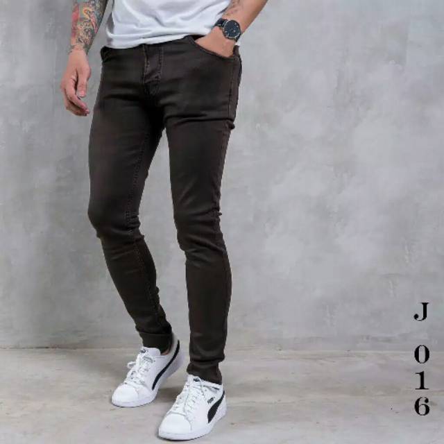 Celana Jeans coklat skinny pria