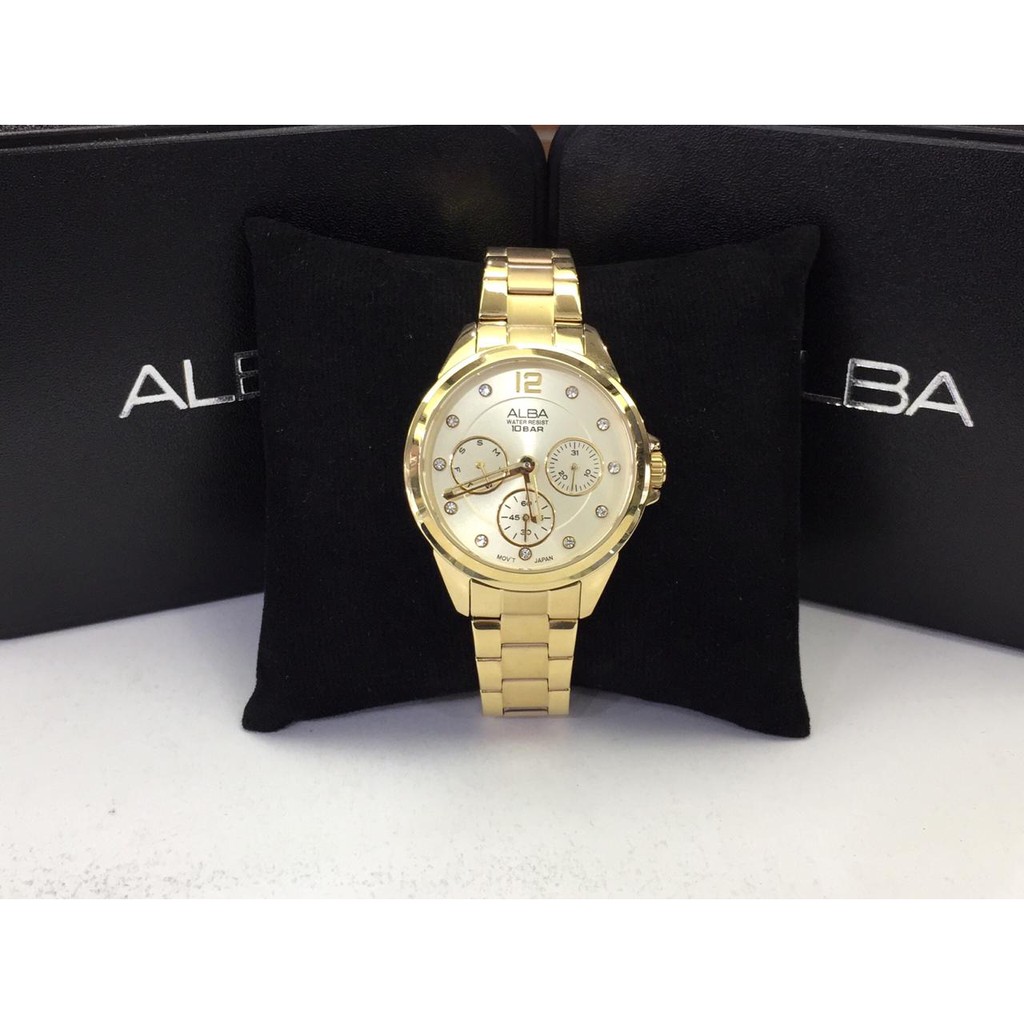JAM TANGAN WANITA ALBA AP6630X1 GOLD ORIGINAL
