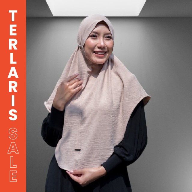 ELHASNA - BERGO HAFSAH PAD + NON PAD RAYON CRINKLE AIR FLOW JILBAB INSTAN