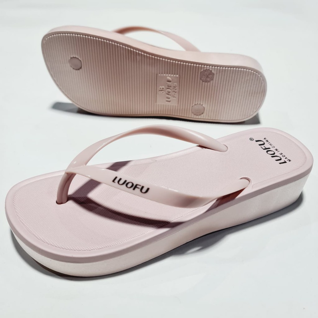 jelly sandal jepit wanita luofu import sendal cewek karet F2268BW