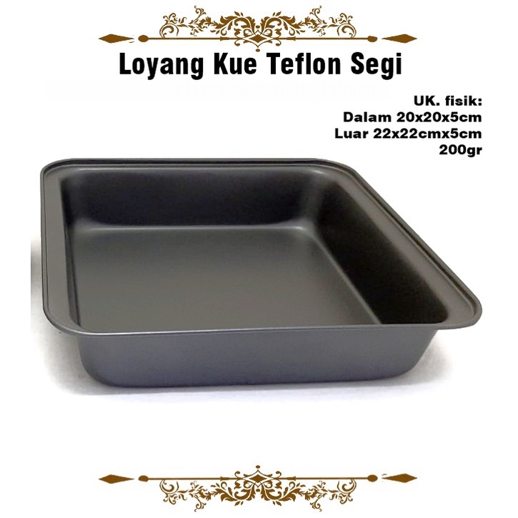 Loyang Kue Teflon/Loyang Anti Lengket/Loyang Segi