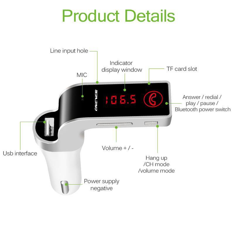 modulator G7 FM Transmitter Bluetooth Modulator Saver Charger Mobil FM transmitter car G7 usb lcd