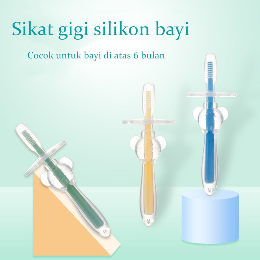 SIKAT GIGI BAYI GAGANG SILICON - FINGER TOOTH BRUSH - PEMBERSIH MULUT BAYI