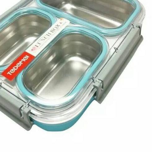 ℮ Tedemei stainless lunch box sekat 3 tas tedemei ◌