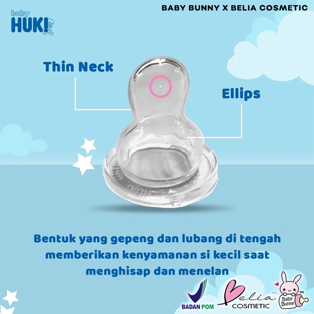 ❤ BELIA ❤ BABY HUKI Series | Orthodontic ECER, 3 in 1 | Empeng 2 In 1 | Regular Silicone Nipple | Dot Susu Botol Milk Bottle 0 Sampai 6+