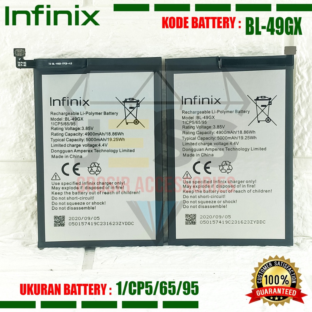 Baterai Battery Original Infinix Hot 11S - X6812 - X6812B Kode Batre BL-49GX BL49GX