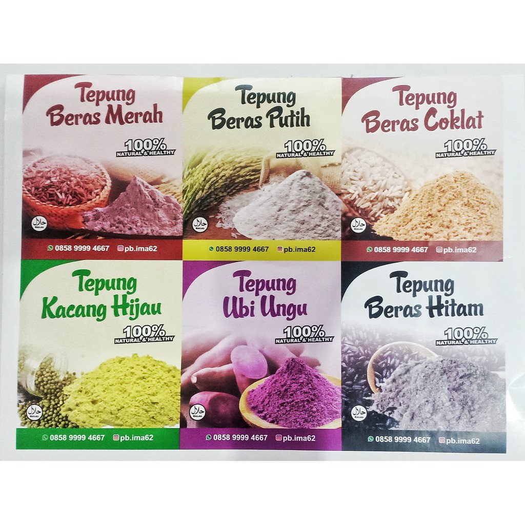 

Tepung Beras Merah, Putih, Hitam, Kacang Hijau Coklat 250 Gram