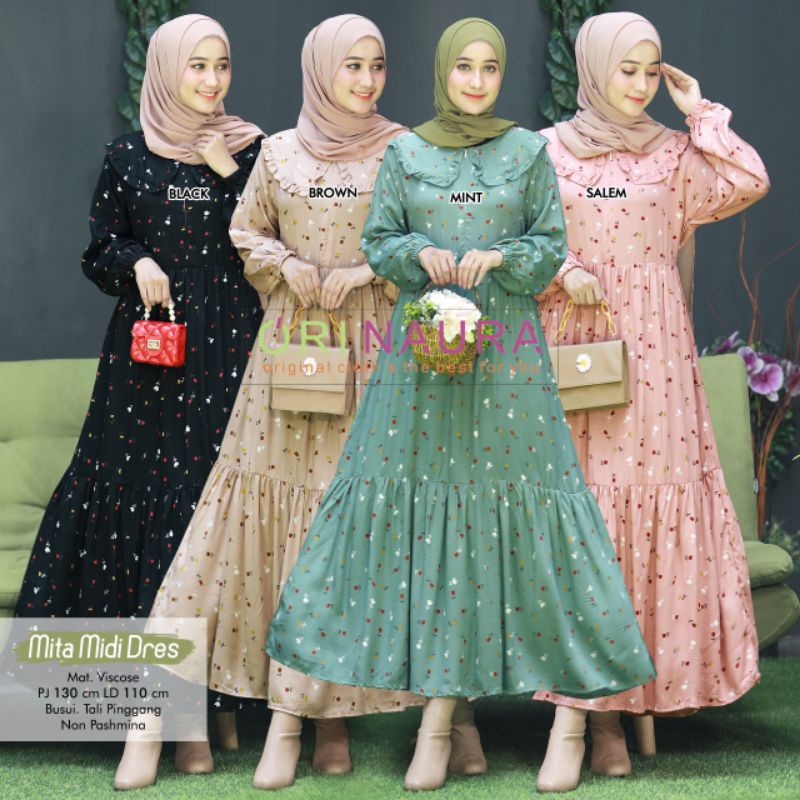 Dress wanita muslim midi mita