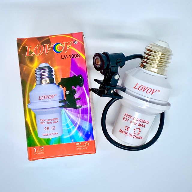 Lovov - LED Fitting Lampu Sensor Cahaya Otomatis