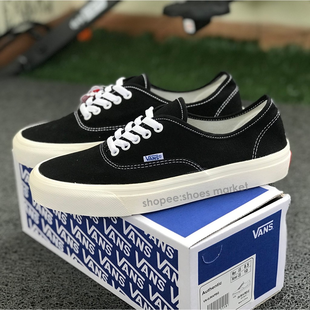 Vans Authentic OG Ivory Black White Box Biru