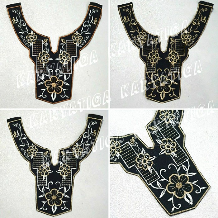 Renda Bordir Kerah Etnik Iron On Motif C (1 Pcs)