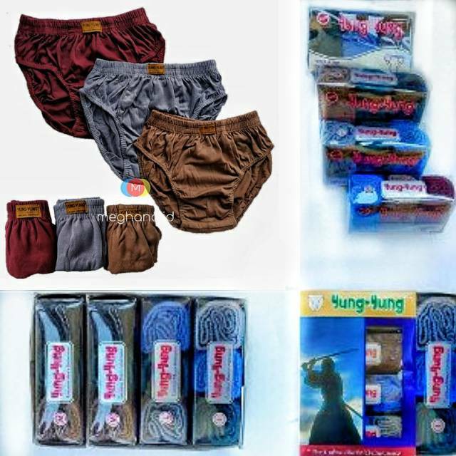 Undies Celana Dalam Pria Polos Merk Yung yung Ukuran ampe extra jumbo size M,L ,XL,3L Grosir OkE...