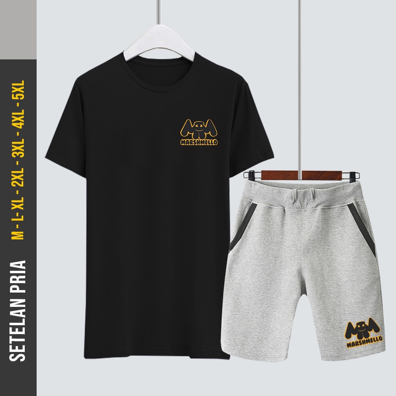 Setelan Baju celana pendek pria big size Kaos celana pria