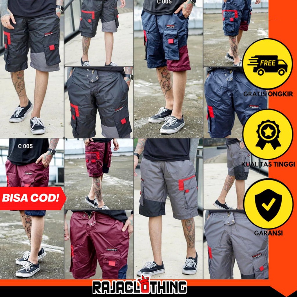 RCL - Celana Pendek Amazing 005 / Celana Cargo Waterproof / Celana Kargo Pendek Murah S.M.L.XL